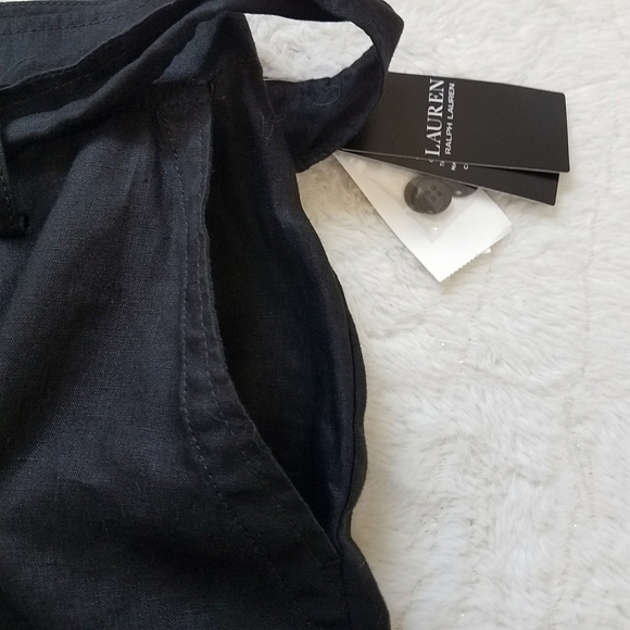 Lauren Ralph Lauren Belted Linen Shorts - Picture 7 of 11